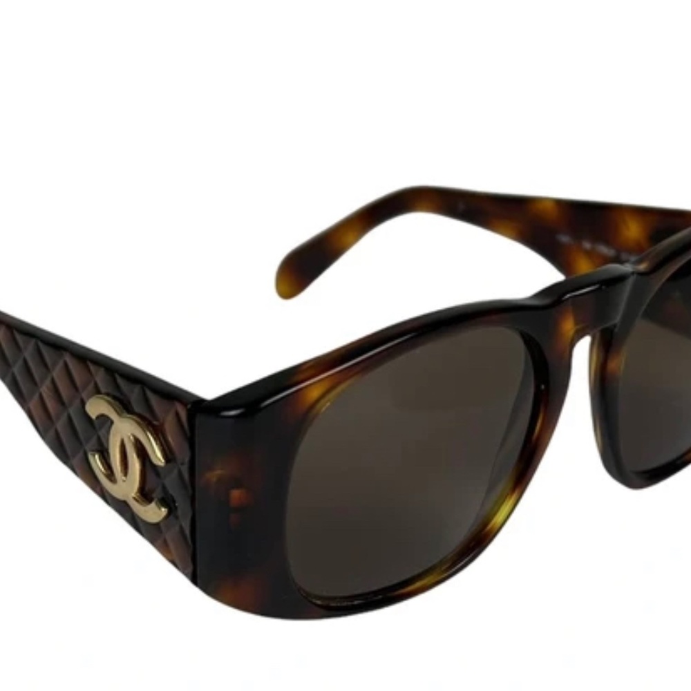 Chanel Gold And Tortoise Quilted Sunglasses Authentic… Gem
